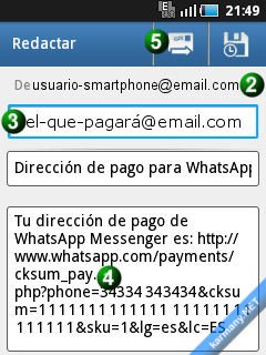 Redactar email pagar WhatsApp
