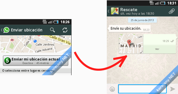WhatsApp esperando ubicación
