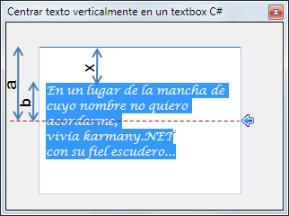 Dimensiones para alinear texto en un textbox