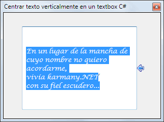 Texto textbox alineado verticalmente