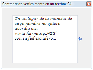 Texto del textbox sin alinear verticalmente