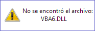 No se encontró archivo VBA6.DLL