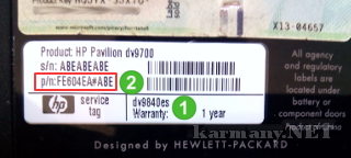 HP product number
