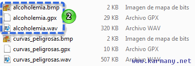 POI archivos wav, bmp, gpx
