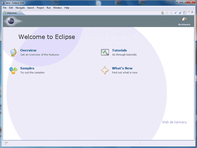 Interfaz principal de Eclipse