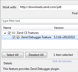Eclipse instalar Zend Debugger