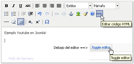 Botón html en Joomla