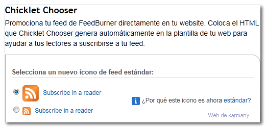 Feedburner - icono RSS